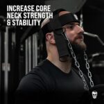 Gymreapers Neck Harness Weight Lifting - Neck Trainer Workout Equipment - Heavy Duty Stainless Steel Chain, Adjustable Neoprene Head Strap, Exercise Equipment for Strength & Pain Relief - Image 4