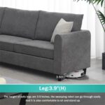 91 * 91" Upholstered Living Room Sectional Sofa, L Shape Furniture Couch Suitable for - Image 5
