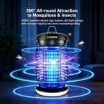 LUOJIBIE Bug Zapper Outdoor, Electric Mosquito Killer Fly Trap with UV/LED Light, 4200V High Voltage Waterproof Flying Insect Zapper for Backyard Patio, Indoor Mosquito Zapper for Home Garage - Image 4