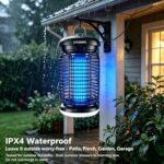 LUOJIBIE Bug Zapper Outdoor, Electric Mosquito Killer Fly Trap with UV/LED Light, 4200V High Voltage Waterproof Flying Insect Zapper for Backyard Patio, Indoor Mosquito Zapper for Home Garage - Image 5