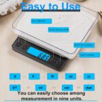 Digital Food Kitchen Scale Upgraded, YONCON 3000g/0.1g High Accuracy Mini Pocket Scale Measures in Grams and oz for Cooking, Baking, Jewelry, Tare Function,2 Trays, LCD Display (Batteries Included) - Image 7