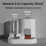 Automatic Cat Feeder and Water Dispenser Set, 2-in-1 Gravity Food Bowl Station for Small Medium Cats Dogs Puppy Kitten Rabbits, Auto Feeding Supplies - Image 3