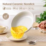SENSARTE Nonstick Ceramic Cookware Set 16-Piece, Healthy Pots and Pans Set, Non-toxic Kitchen Cooking Set with Stay-Cool Handles, Silicone Utensils and Pot Protectors, PFAS/PTFE/PFOA Free - Image 3