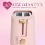 Paris Hilton 2-Slice Toaster, Extra-Wide Slots, 7 Browning Settings, Bagel & Defrost Functions, Removable Crumb Tray, Pink - Image 5