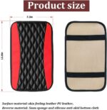Moly Magnolia Car Center Console Cushion Pad, Universal Leather Waterproof Armrest Seat Box Cover Protector,Comfortable Car Decor Accessories Fit for Most Cars, Vehicles, SUVs (Red) - Image 3