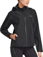 baleaf Women's Rain Jackets Waterproof Windbreaker Packable Running Lightweight Cycling Jacket Reflective Hooded - Image 3