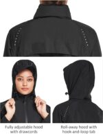 baleaf Women's Rain Jackets Waterproof Windbreaker Packable Running Lightweight Cycling Jacket Reflective Hooded - Image 6