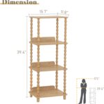 Fultyle Bookshelf, 4-Tier Wooden Bookcase with Open Shelves, Modern Book Shelf for Small Spaces, Bedroom, Living Room and Office with Solid Wood Legs (Rustic Walnut) - Image 4