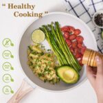 SODAY 12 Pcs Pots and Pans Set Non Stick, Cookware Sets White Granite Induction Cookware, Non-toxic Healthy Nonstick Kitchen Cooking Set with Frying Pan Set, Saucepans (PFAS/PFOA/PFOS Free) - Image 4