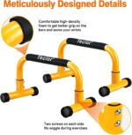 Teclor Push Up Bar, Parallettes Bars For L-sit & Dip, Heavy-Duty No Wobbling Parallel Bars Stand For Handstands, Full Planche, Calisthenics, 9.5in High Workout Stands for Home Fitness Training - Image 4