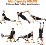 Teclor Push Up Bar, Parallettes Bars For L-sit & Dip, Heavy-Duty No Wobbling Parallel Bars Stand For Handstands, Full Planche, Calisthenics, 9.5in High Workout Stands for Home Fitness Training - Image 5