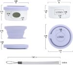 LINMENGSHU 3-in-1 Portable Dog Travel Bowl, Foldable Silicone Water Bowl with Built-in Snack Storage & Poop Bag Dispenser, All-in-One Outdoor Dog Walking Hiking Pet Accessories (Purple) - Image 3