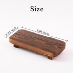 FLYIEE Wood Risers for Decor Display, Bathroom Counter Sink Decor, Dish Soap Tray Wood Tray for Kitchen Counter, Small Wooden Soap Stand, Wood Soap Pedestal, Soap Dispenser Stand Modern Farmhouse - Image 3