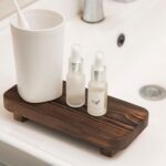 FLYIEE Wood Risers for Decor Display, Bathroom Counter Sink Decor, Dish Soap Tray Wood Tray for Kitchen Counter, Small Wooden Soap Stand, Wood Soap Pedestal, Soap Dispenser Stand Modern Farmhouse - Image 5