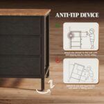 Huuger 63 Inch Dresser for Bedroom, Long Dresser with 10 Fabric Drawers, TV Stand for 55, 65, 70 Inch TV, Toy Storage Organizer for Closet, Rustic Brown - Image 8