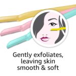Amazon Basics Women's Dermaplaning Tool, Peach Fuzz Remover, Facial Hair Removal, Exfoliating Face Razor with Microguard Blade for Safe Eyebrow Shaping, Includes Blade Cover, Multicolor, 3 Count - Image 7