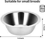 Fri4Free 2PCS Kennel Water Bowl Hanging,Stainless Steel Puppy Bowls for Small Dog Cage,Kennel, Crate, Catio Accessories,Dog Crate Water Bowl Dish Feeder Food Holder No Spill(8oz/1cup) - Image 3