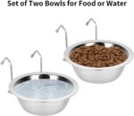Fri4Free 2PCS Kennel Water Bowl Hanging,Stainless Steel Puppy Bowls for Small Dog Cage,Kennel, Crate, Catio Accessories,Dog Crate Water Bowl Dish Feeder Food Holder No Spill(8oz/1cup) - Image 5
