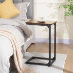 AMHANCIBLE C Shaped Side Table, End Tables Living Room Set of 2, Slide Under Couch Table for Sofa, TV Trays for Bedroom, Small Space, Rustic Brown HET02CBR - Image 3