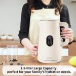 1.5L Electric Kettle Stainless Steel, Double Wall Cool Touch Teapot, Fast Boil,5 Temperature Control, LED Display, Auto Shut-Off,Keep Warm Function,Cream White - Image 3