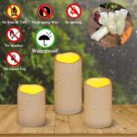 Flameless Candles 4" 5" 6" Set of 3 Ivory Outdoor Indoor Pillars 3" Diameter Battery Operated Flickering Candles Include 10-Key Remote Timer Function 400+ Hours Requires 2 AA Batteries（3 Pack) - Image 3