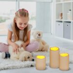 Flameless Candles 4" 5" 6" Set of 3 Ivory Outdoor Indoor Pillars 3" Diameter Battery Operated Flickering Candles Include 10-Key Remote Timer Function 400+ Hours Requires 2 AA Batteries（3 Pack) - Image 4