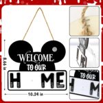 Mouse Home Decor, Interchangeable Seasonal Welcome Sign with 22PCS Interchangeable Holiday Pieces for Spring Summer Fall All Seasons Holiday Halloween Christmas - Image 4