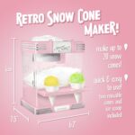 Nostalgia Retro Snow Cone Maker – Countertop 5-qt Shaved Ice Machine – Stainless Steel Blades – Includes 2 Reusable Cups, Ice Scoop, & Sid Shelf – Pink - Image 3