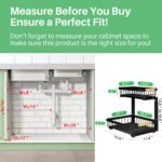 Kitstorack Under Sink Organizer, 2 Tier Under the Sink Storage, Slide out Pull out Cabinet Organizer Shelf, Metal Sliding Drawer for Kitchen Bathroom Pantry Closet Organization Rack, Black, 2 Pack - Image 3