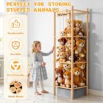 Stuffed Animal Storage with Toys Tray, 57In Large Wooden Stuffy Plushies Storage Holder Extra Large Capacity Stuffed Animals Zoo Organizer for Toddler Rooms, Playrooms & Bedrooms - Image 3
