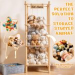 Stuffed Animal Storage with Toys Tray, 57In Large Wooden Stuffy Plushies Storage Holder Extra Large Capacity Stuffed Animals Zoo Organizer for Toddler Rooms, Playrooms & Bedrooms - Image 5