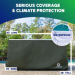 YardStash Deck Box Cover - Heavy Duty, Waterproof Covers for Outdoor Cushion Storage and Large Deck Boxes - Protects from Rain, Wind and Snow - XL - Green - Image 3