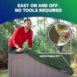 YardStash Deck Box Cover - Heavy Duty, Waterproof Covers for Outdoor Cushion Storage and Large Deck Boxes - Protects from Rain, Wind and Snow - XL - Green - Image 4