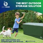 YardStash Deck Box Cover - Heavy Duty, Waterproof Covers for Outdoor Cushion Storage and Large Deck Boxes - Protects from Rain, Wind and Snow - XL - Green - Image 6