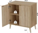 Homleke Buffet Cabinet with Storage, Modern Fluted Accent Sideboard with Doors & Adjustable Shelves, Buffet Table Entryway Cabinets for Living Room, Kitchen, Dining Room, Hallway, Natural - Image 3