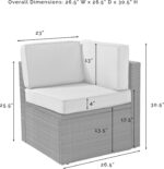 Crosley Furniture Palm Harbor Corner Outdoor Sectional Chair, Wicker Patio Chairs for Porch, Deck, Backyard, Brown with Sand Cushions - Image 4
