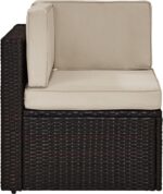 Crosley Furniture Palm Harbor Corner Outdoor Sectional Chair, Wicker Patio Chairs for Porch, Deck, Backyard, Brown with Sand Cushions - Image 5
