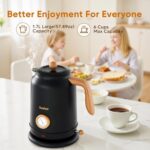 Seehot® 1.7L (57.oz) Electric Kettle with Thermometer, 1200W Large Electric Tea kettle with 304 Stainless Steel,Auto shut off,Hot water kettle Electric for Coffee&Tea-Black - Image 3