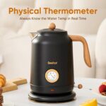 Seehot® 1.7L (57.oz) Electric Kettle with Thermometer, 1200W Large Electric Tea kettle with 304 Stainless Steel,Auto shut off,Hot water kettle Electric for Coffee&Tea-Black - Image 5