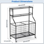 Kinghouse Sport Equipment Organizer for Garage, Steel Basketball Rack with Bat Holder and Hooks, Easy Assembly Storage for Balls, Kids' Toys, Workout Gear, Home Gym, Outdoor - Image 4