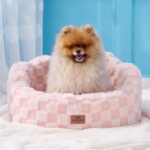 Joydeco Cloud Dog Bed for Small Dogs & Cats, Washable Pet Bed with Orthopedic Foam and Removable Checkered Plush Pad, Non-Slip Bottom for Indoor Puppies and Kittens, 22x20 Inch, Pink - Image 4