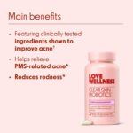 Love Wellness Clear Skin Probiotic | Clear Up Hormonal Acne Pimples, Redness & Pore Minimizer | Skin Care with Zinc, Bifidobacterium Longum & Chaste Tree Fruit Extract | Acne Treatment | 30 Count - Image 4