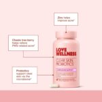 Love Wellness Clear Skin Probiotic | Clear Up Hormonal Acne Pimples, Redness & Pore Minimizer | Skin Care with Zinc, Bifidobacterium Longum & Chaste Tree Fruit Extract | Acne Treatment | 30 Count - Image 5