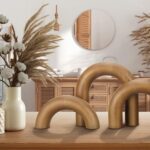 Roowest 3 Pieces Wood Arch Book Shelf Decor Wooden Coffee Table Natural Modern Home Mantel Decorations for Living Room Entryway, Small Medium Large - Image 6