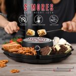 2 in 1 Electric S’mores Maker & Fondue Pot, Tabletop Indoor Smores kit with 4 Roasting Forks, 4 Detachable Trays & 1 Flameless Temperature-controlled Heater, Movie Night Supplies & Housewarming Gifts - Image 4