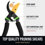 Ultra Sharp Japanese Steel Pruning Shears - Cuts 3X Easier, Weak Hand Arthritis Clippers, Rust-Resistant Titanium Coated Pruner, Effortlessly Cuts 3/4 Inch - Image 3