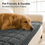 Smiry Couch Cover for Dogs Washable, Non Slip Fuzzy Pet Couch Covers for 3 Cushion Sofa Pet Friendly, Thick Soft Sofa Slipcovers Cushion Protector (Dark Grey, 27.6" x 59") - Image 4