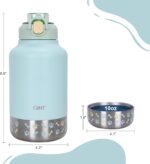 GiNT 37oz Insulated Stainless Steel Dog & Human Water Bottle | Leakproof Travel Dispenser with Detachable 10oz Bowl, 24H Cold/12H Hot, Carrying Case for Walking, Hiking,Camping & Outdoor Travel(Green) - Image 4