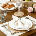 Handmade Rustic Farmhouse Boho Placemats Set, Natural Water Hyacinth Cotton Jute Woven Table Mats with Coasters & Napkin Rings for Kitchen Dining Party (1, Handmade Placemats Set of 1) - Image 4