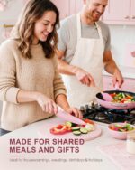 Astercook Knife Set with Block and Sharpener, 22 Piece Kitchen Knife Set Dishwasher Safe, Space-Saving Clear Knife Block with Knives for Everyday Home Cooking Mothers Day Gifts Pink - Image 4